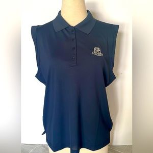 Ladies DriWay capped sleeve 4 button polo w logo golf tennis pickellball NWT